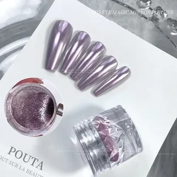 2 IN 1 Cat Eye Magnetic Mirror Effect Powder For Nail Art Decoration Aurora Electroplating Glitter Can Use With Polish Gel