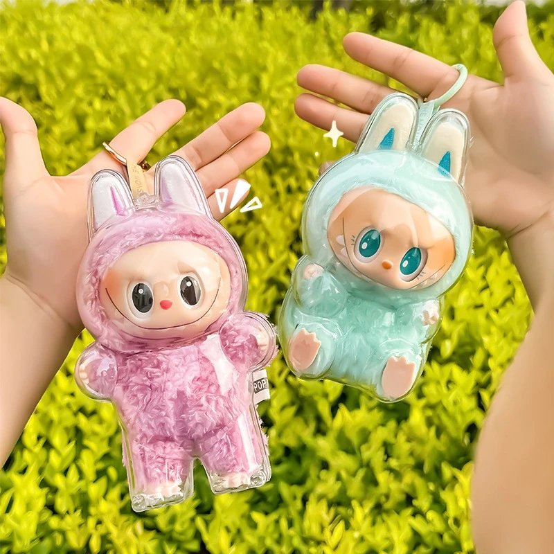 

Labubu Transparent Plastic Protective Case for V1 V2 V3 Plush Doll Dustproof Case DIY Clothing Accessories Children's Toy Gift