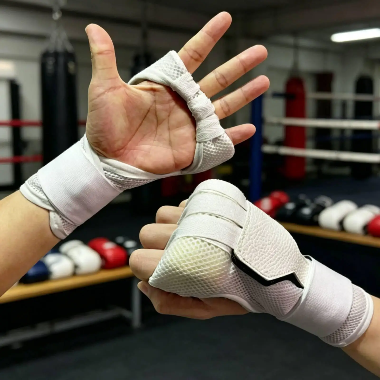 

Boxing Gloves Breathable Mesh Kickboxing Hand Wraps Muay Thai Fitness Gloves for Workout Gym Sparring Practice