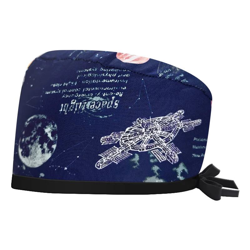 หมวกผ้าฝ้ายพิมพ์ลาย 100% สำหรับพยาบาล แพทย์ ร้านเสริมสวย คลินิกทันตกรรม ร้านขายสัตว์เลี้ยง หมวกทำงาน หมวกผ่าตัดโรงพยาบาล แบบ unisex