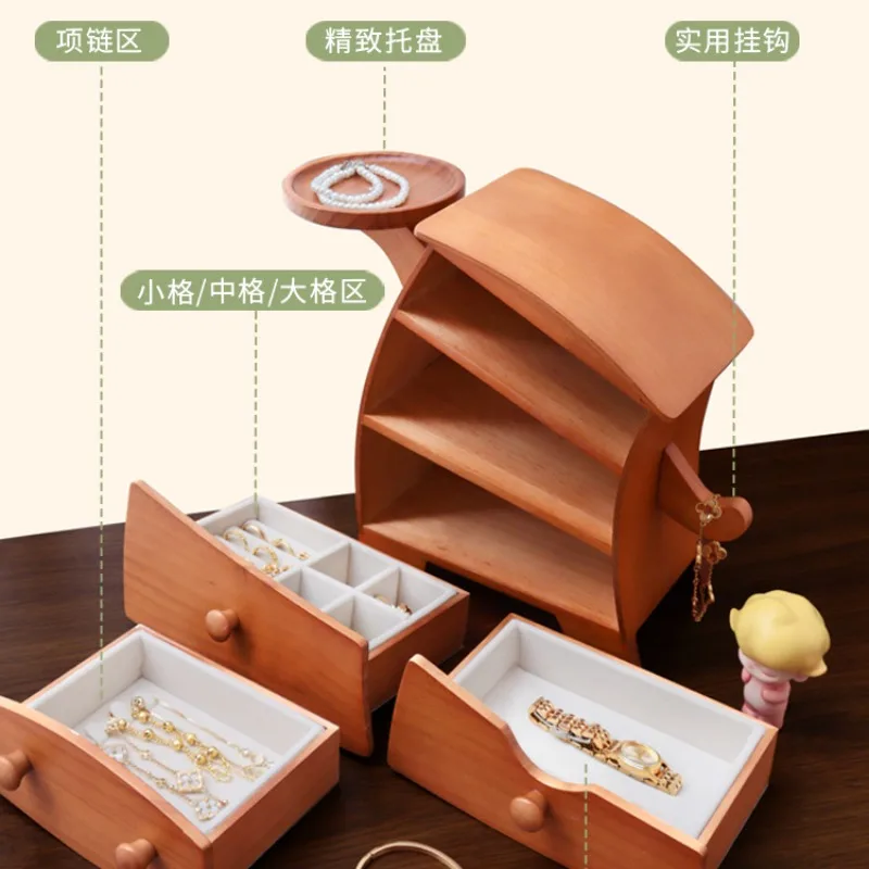 Portagioie Grasso molo molo in legno massello squisito scatola portaoggetti per gioielli da tavolo di fascia alta regalo di nozze di compleanno di penagione della casa