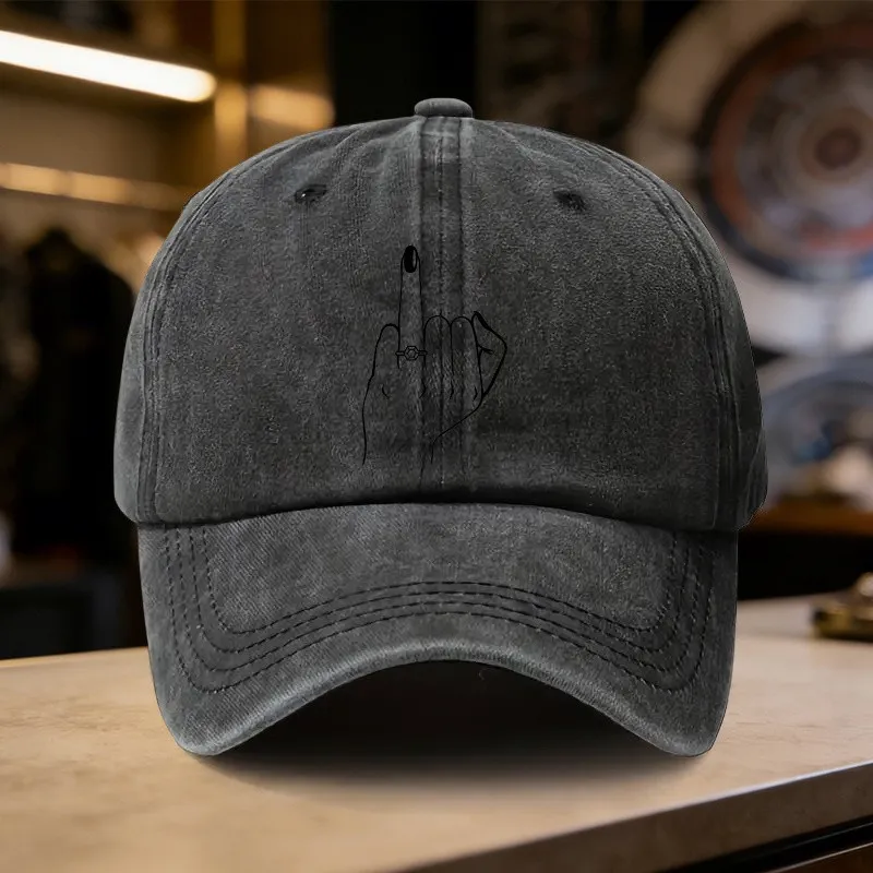 Middle-Finger-Gesture-Distressed-Baseball-Cap-Unisex-Punk-Rock-Street-Style-Adjustable-Hat-for-Outdoor-Parties