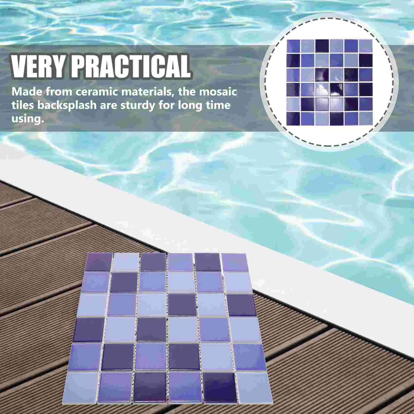 36 Pcs Decorative Mosaic Tile Home Ceramic Backsplash for Kitchen Swimming Pool Tiles