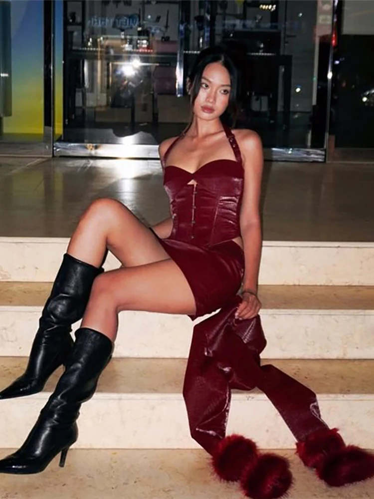 Cutenew Weihnachten Neckholder Leibchen Frauen Brust Eingewickelt Hohl Sexy Hottie Street Wild Klassische Dünne Mode Dating Clubwear