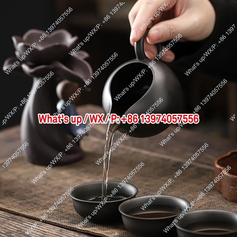 Purple sand tea set, light luxury high-end brewing teapot cover bowl cup gift box, household living room, complete set