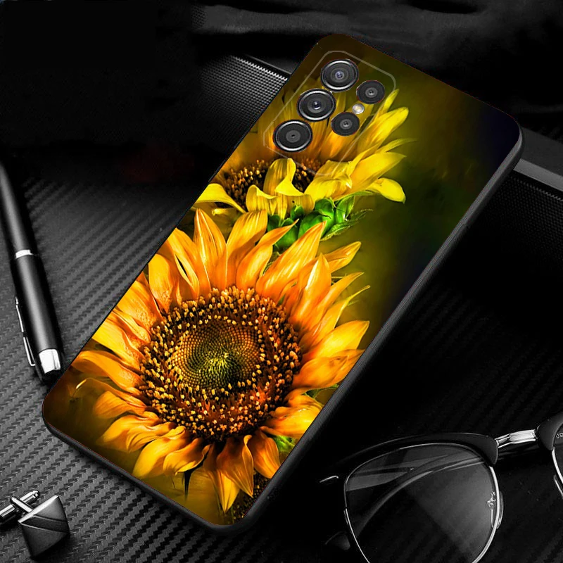 Phone Case for Samsung Galaxy S24 S23 S22 S21 S20 Ultra S20 S22 S21 S10E S20 FE S24 Plus Beautiful Flower sunflower Case