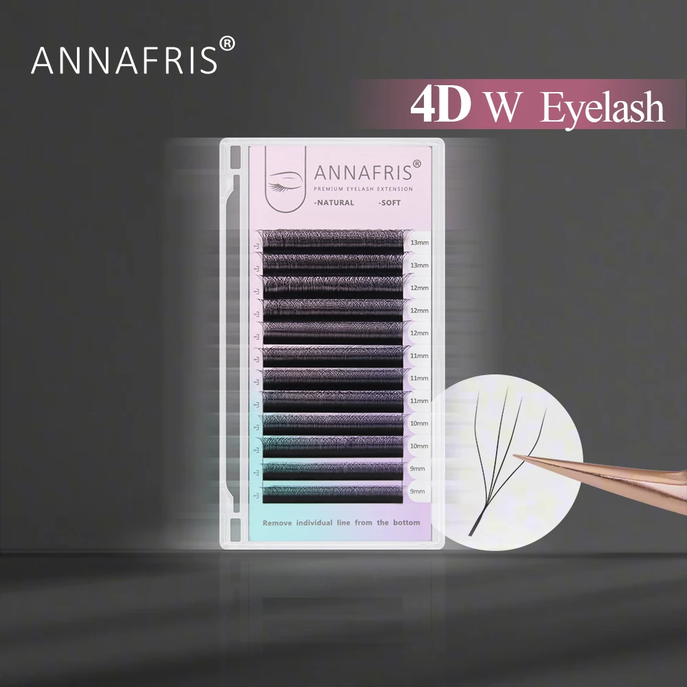 ANNAFRIS 0,10mm YY 3D 4D 5D W-Form Wimpernverlängerung Handgewebte YY Einzelwimpern Natürliche Weiche Vorgefertigte Volumen-Fächerwimpern
