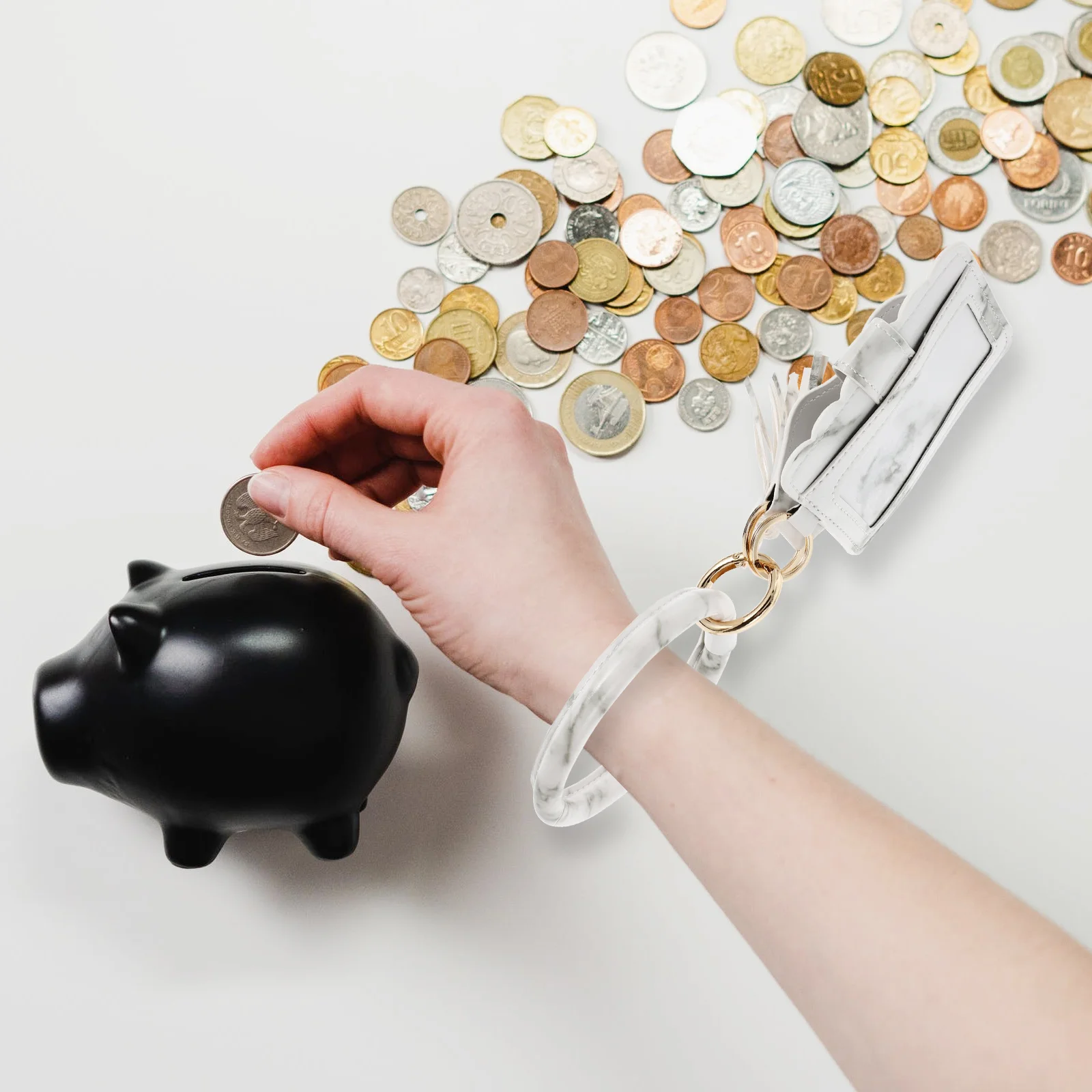 

Lipstick Pouch Handmade Storage Wrist Bracelet Keychain Organizer For Lip Gloss Cards Keys Bag Case