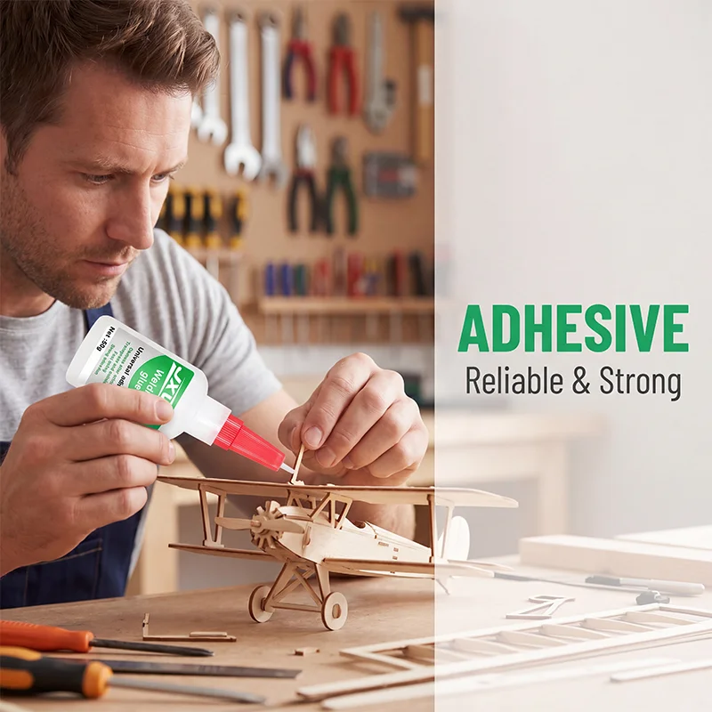 50g Ultra-Fast Drying Welding Glue, High-Strength Oil-Based Instant Glue, Fast Curing and Waterproof. Super Adhesive for All Types of Materials