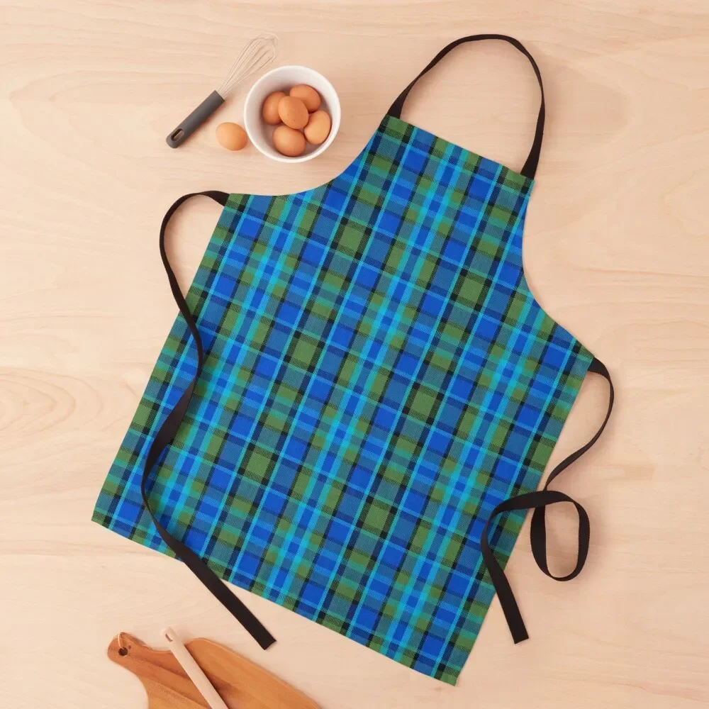 

Westy Tartan Blue Plaid for Bulli Bus Camper Apron Household Items Cooking Apron