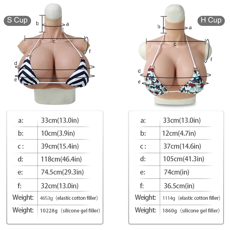 Silicone Artificial Reality Big Fake Boobs S Cup Transgender Huge Breast Forms Suitable for Transvestite Shemale Drag Queen