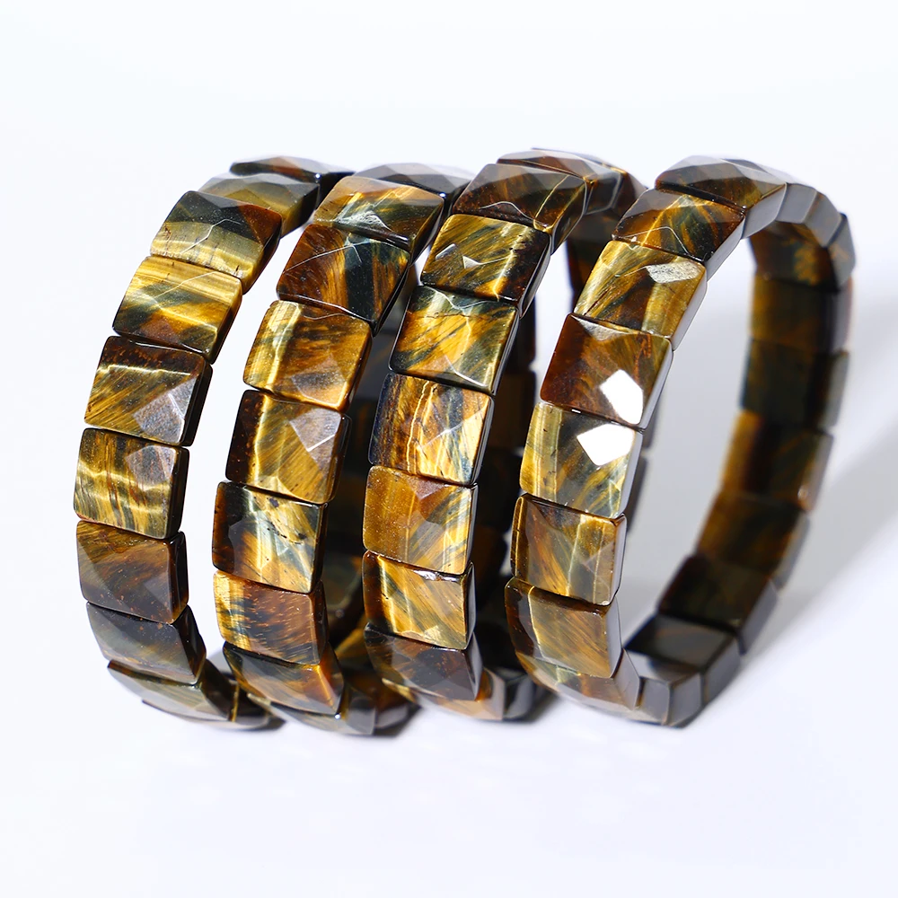 A+ Natural Tiger Eye Bangle Gemstone Beads Bracelet for Jewelry Making, Healing Crafts, Surprise Gifts