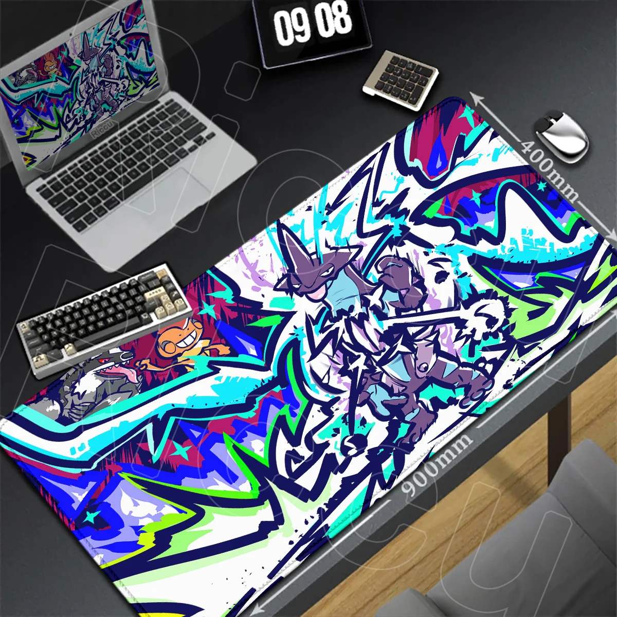 P-pokemon Toxtricity Cool Anime Mouse Pads Large Computer Keyboard Mats PC Gaming Accessories XXL Non-slip Rubber Office Mauspad