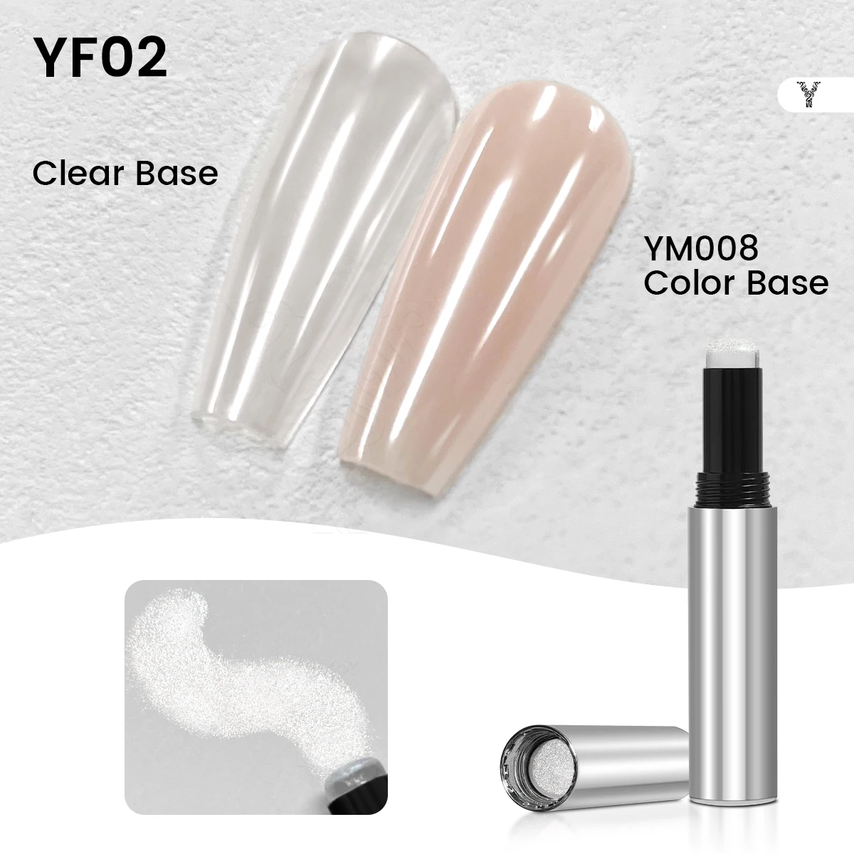 YOKEFELLOW-polvo de uñas cromado perla, polvo de espejo blanco, Donut esmaltado, brillo de uñas, brillo cromado, Hailey Bieber