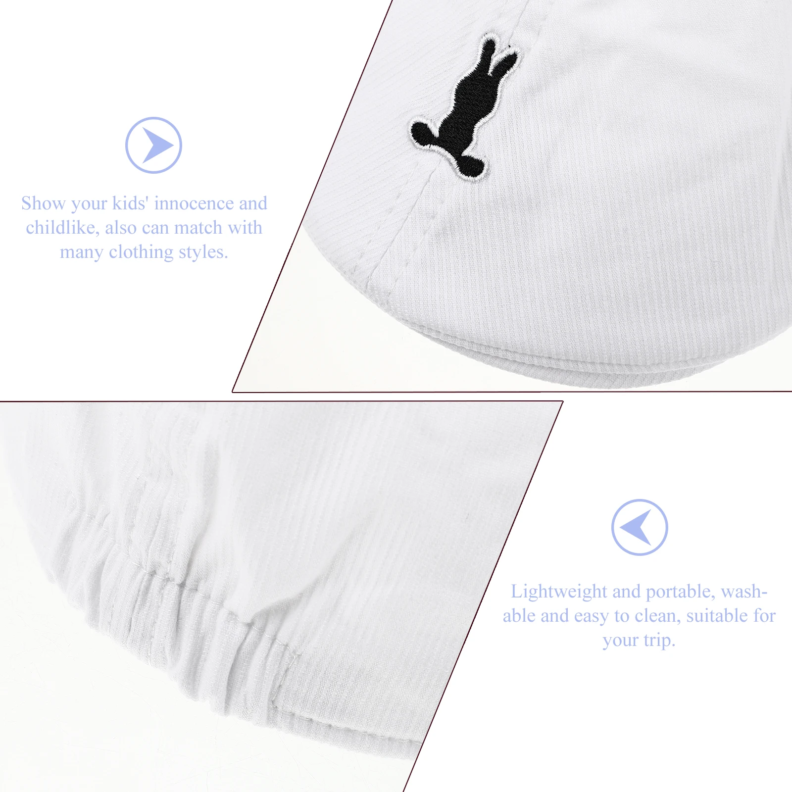 

Innocent Childlike Baby Beret Hat Kids Soft Rabbit Toddler Cap Protective Headwear For All Seasons