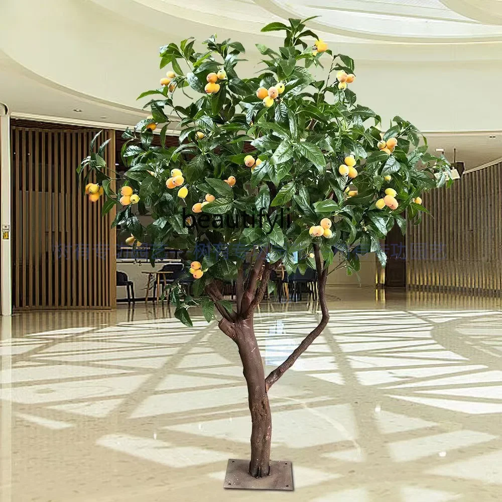 Simulation Loquat Tree Fruit Tree Auspicious Tree Hotel Mall Home Outdoor Decoration