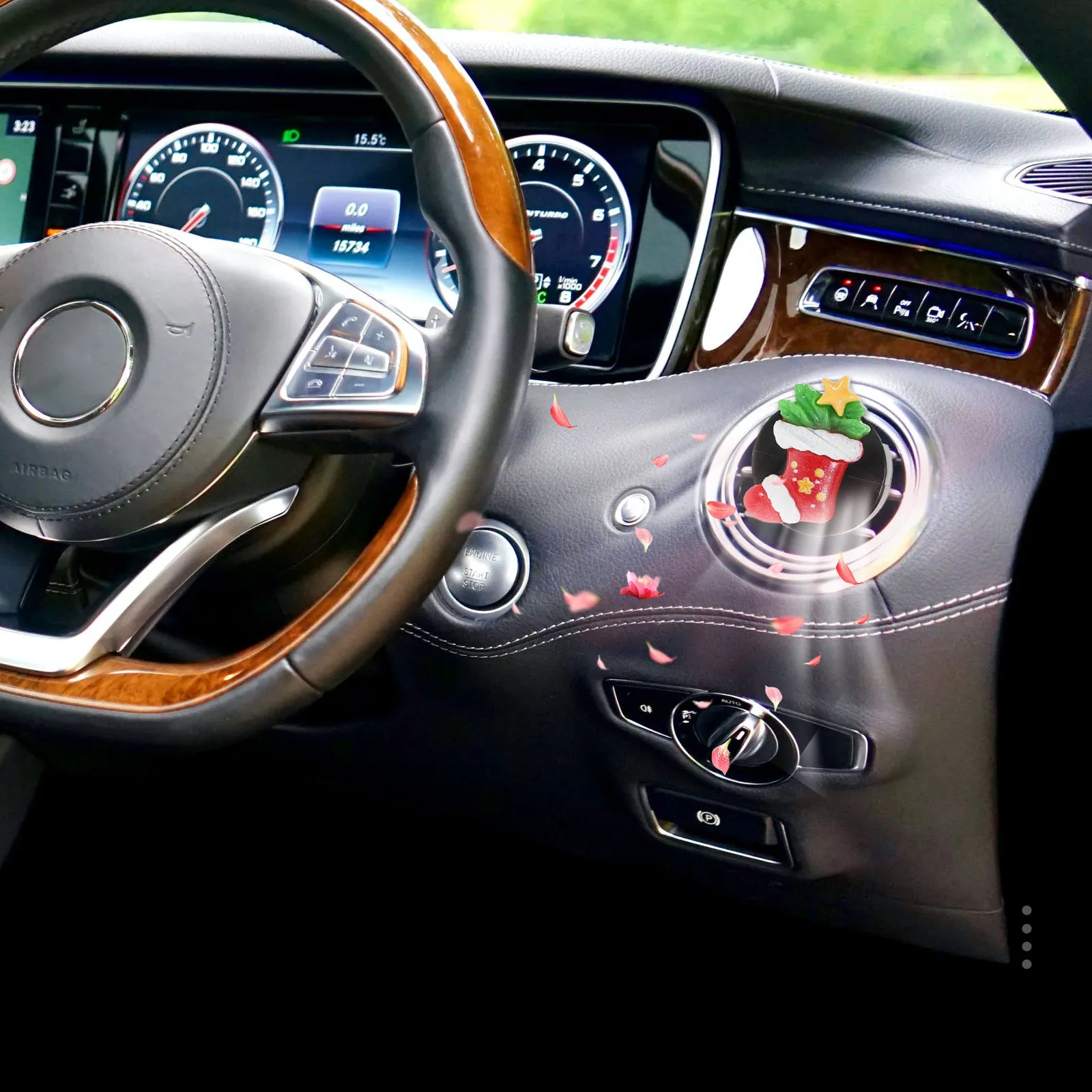 

Compact Car Air Freshener Clip Lavender Scents Assorted Refillable for Auto Climate Vents Odor