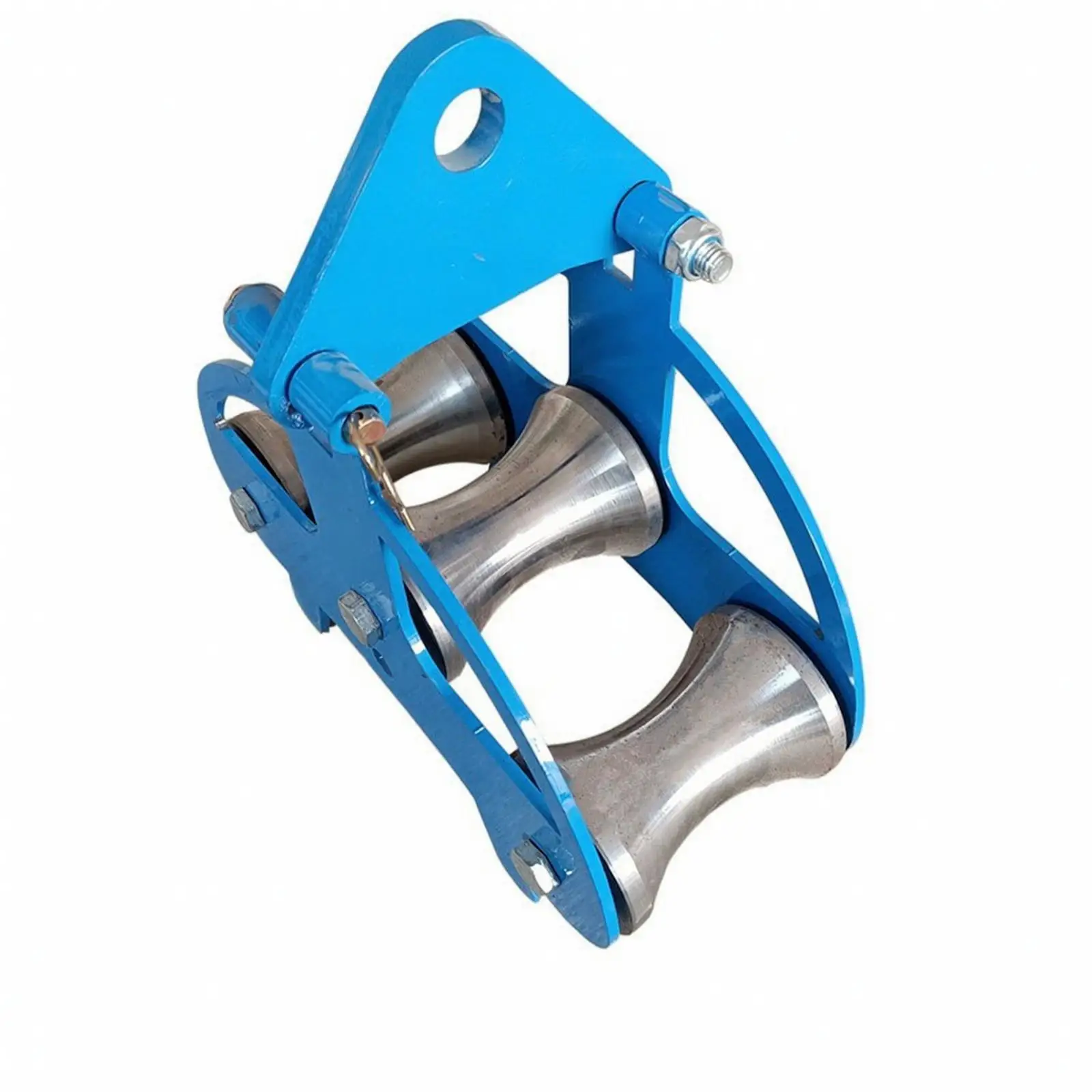 Block and Tackle Pulley Lifting System with Rotating Hook for Heavy Cable Overhead Installation