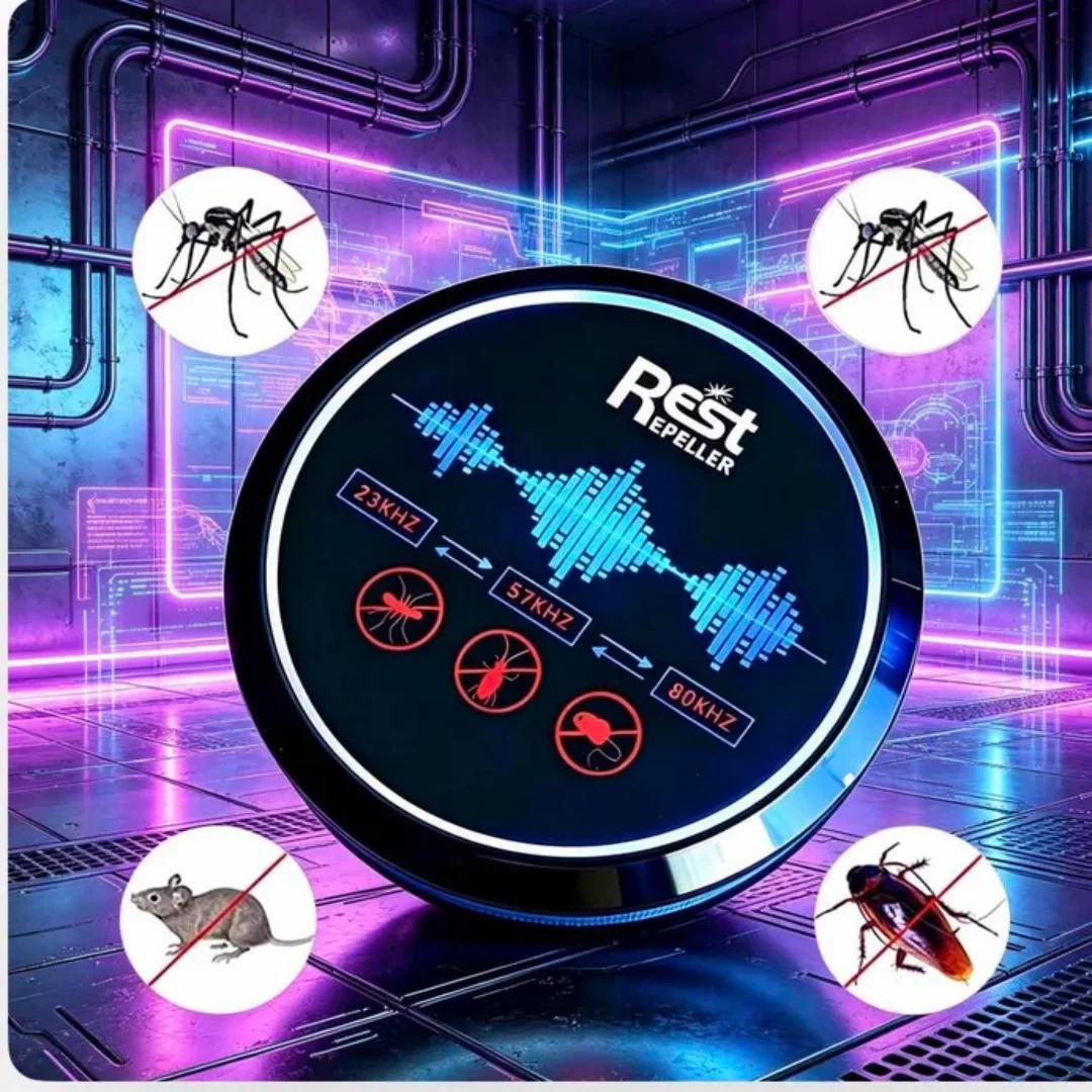 

Ultrasonic Pest Repeller Electronic Mosquito Mouse Cockroach Bug Repellent Multi Frequency 23/57/89KHz Safe Home Use
