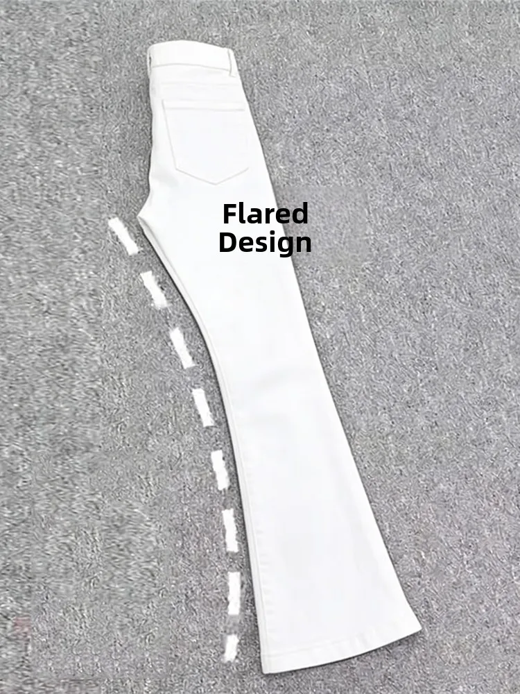 White Willow Blade Jeans Men Women American High Street Vibe Slim Straight Leggings Micro Flared Slimming Jeans Straight Tube