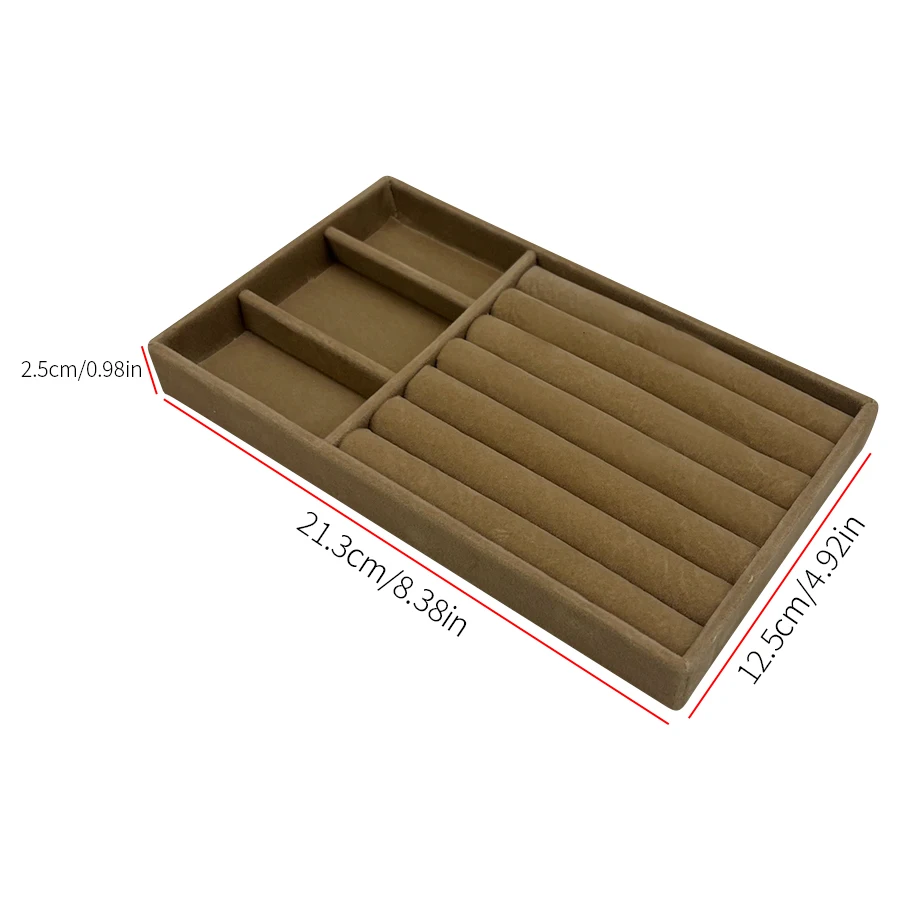 Flocking Jewelry Box, Brown Color, Elegant Storage