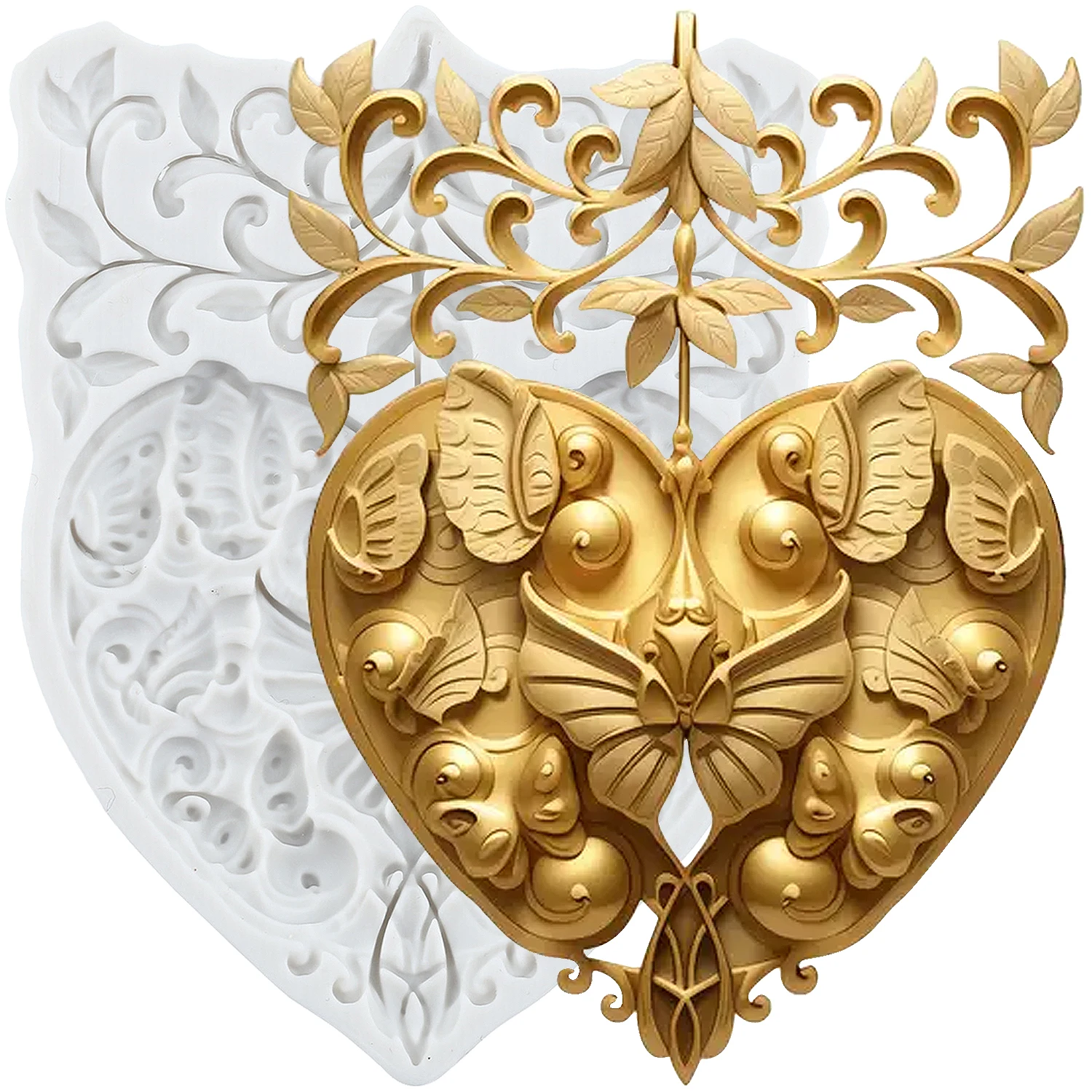 Baroque Style Silicone Molds Relief Flower Fondant Cake Decorating Tools Cupcake Topper Chocolate Craft Gum Paste Polymer Clay