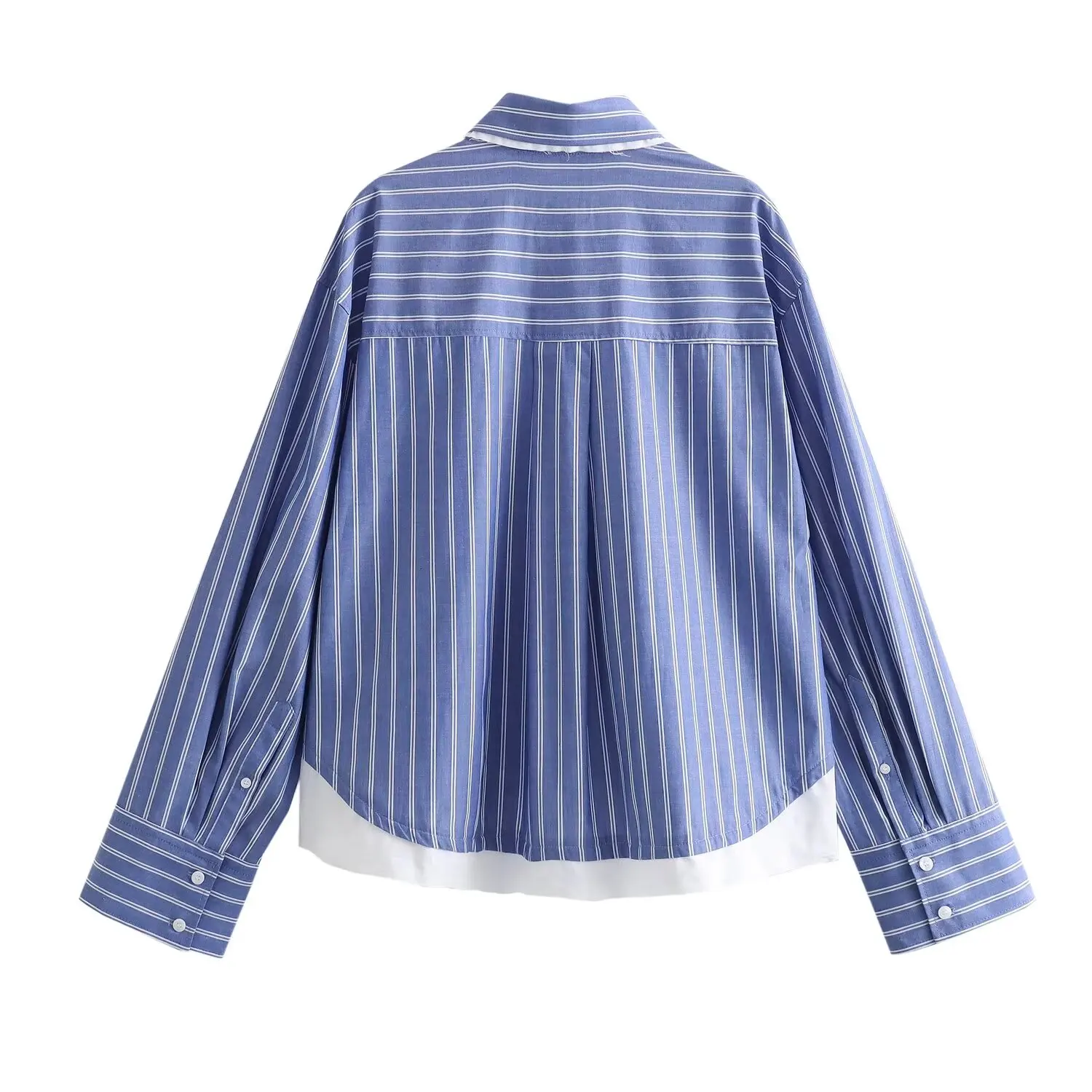 Tangada 2024 Spring Women Oversized Patchwork Cotton Shirt Female Loose Blouse Tops 6X001