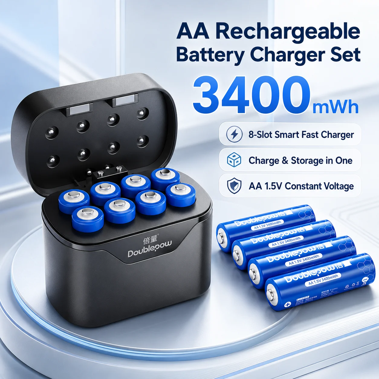

1.5V AA Rechargeable Lithium Battery Charging Box For Game Controller KTV Microphone Smart Door Lock