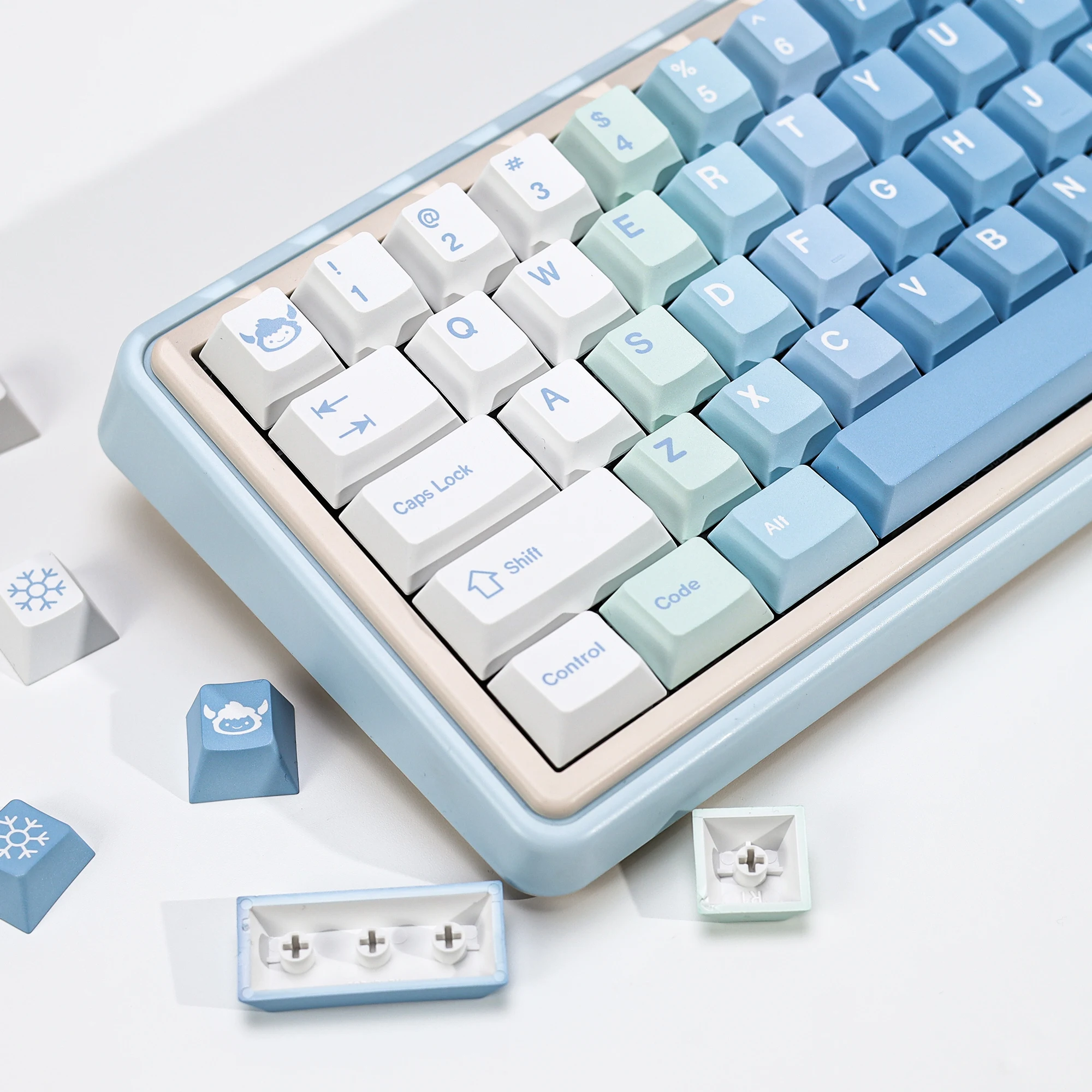 KBDiy GMK Yeeti Keycaps PBT Gradient Retro Alice ISO Cherry Profile Keycap For MX Switch 60 Magnetic Mechanical Keyboard Gaming