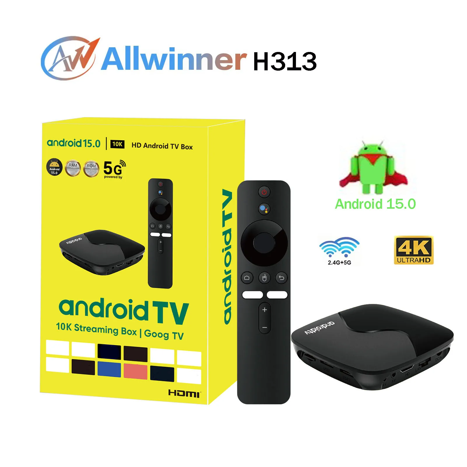 TV Box New Q96 A6 Android 15.0 Allwinner H313 BT5.0 Ultra HD 4K Dual WiFi 5G 4G Media Player Set Top Box Smart