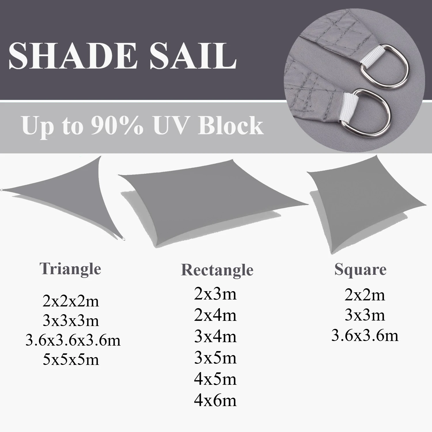 Outdoor Awnings Waterproof Sun Shade Sail Garden Canopy For Terrace Car Awning Rectangle Square Triangle Graden Pool Sun-Shelter