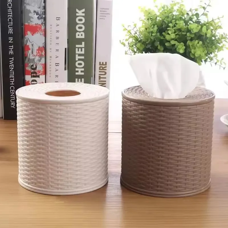 

Round Tissue Dispenser Box Living Room Bedroom Gift Napkin Holder Toilet Paper Storage Desktop Hotel Decor Tissue Box Dustproof