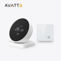 Умный термостат AVATTO с Wi-Fi, Беспроводной регулятор температуры для нагрева газового котла, работает с Alexa Google Home