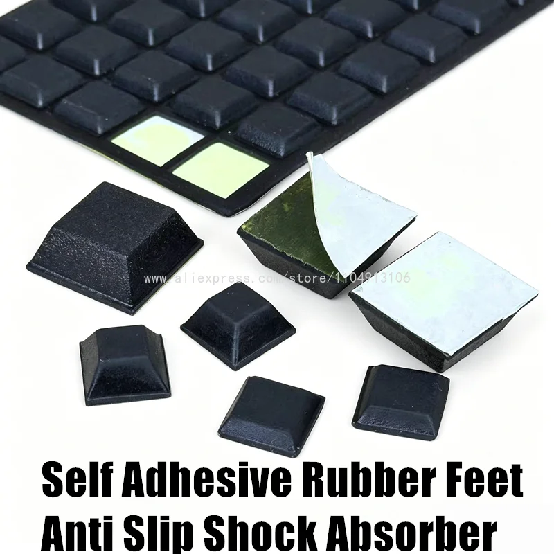 Self Adhesive Rubber Feet Pad Square Anti Slip Shock Absorber Furniture Leg Protector Bumper Pads Table Chair Vibration Dampers