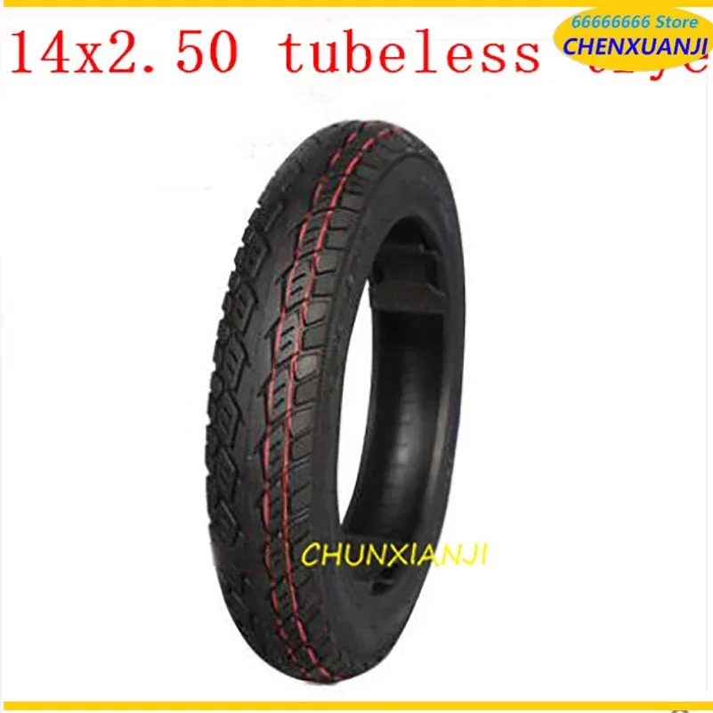 14x2.50 Explosion Proof  Vacuum Tyre 14*2.50 Tubeless Tire for Electric Scooter Bicycle