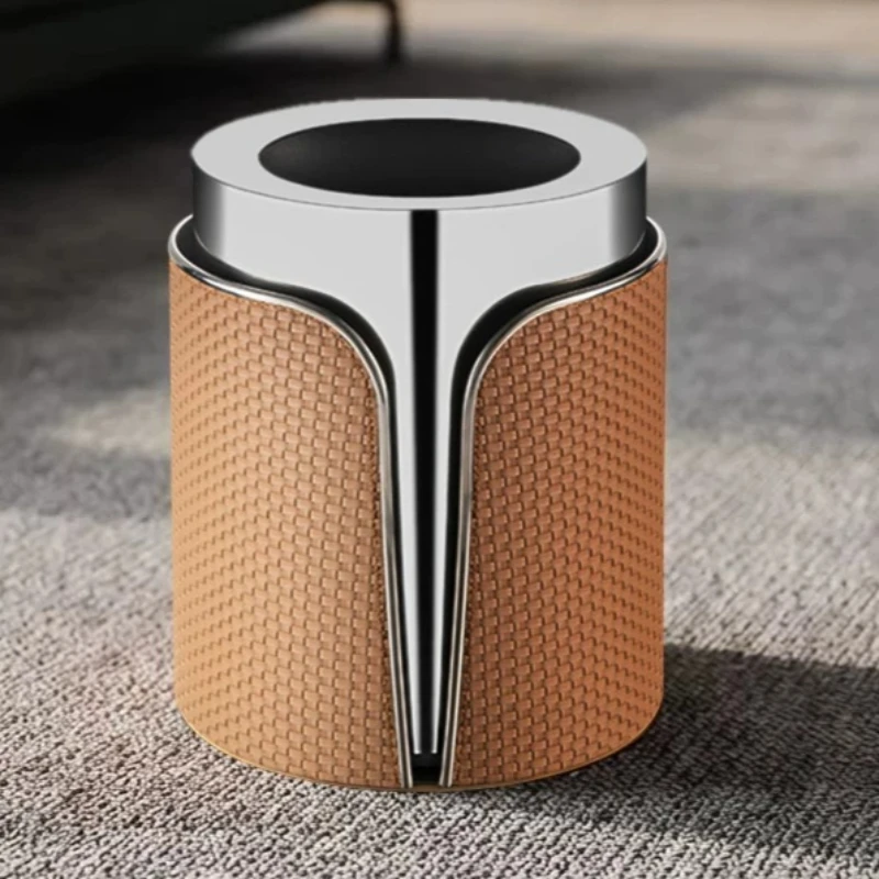 Leather Waste Bins Modern Luxury Large Capacity Waste Bins Hidden Garbage Bag Kitchen Trash Box Household Cleaning Tools