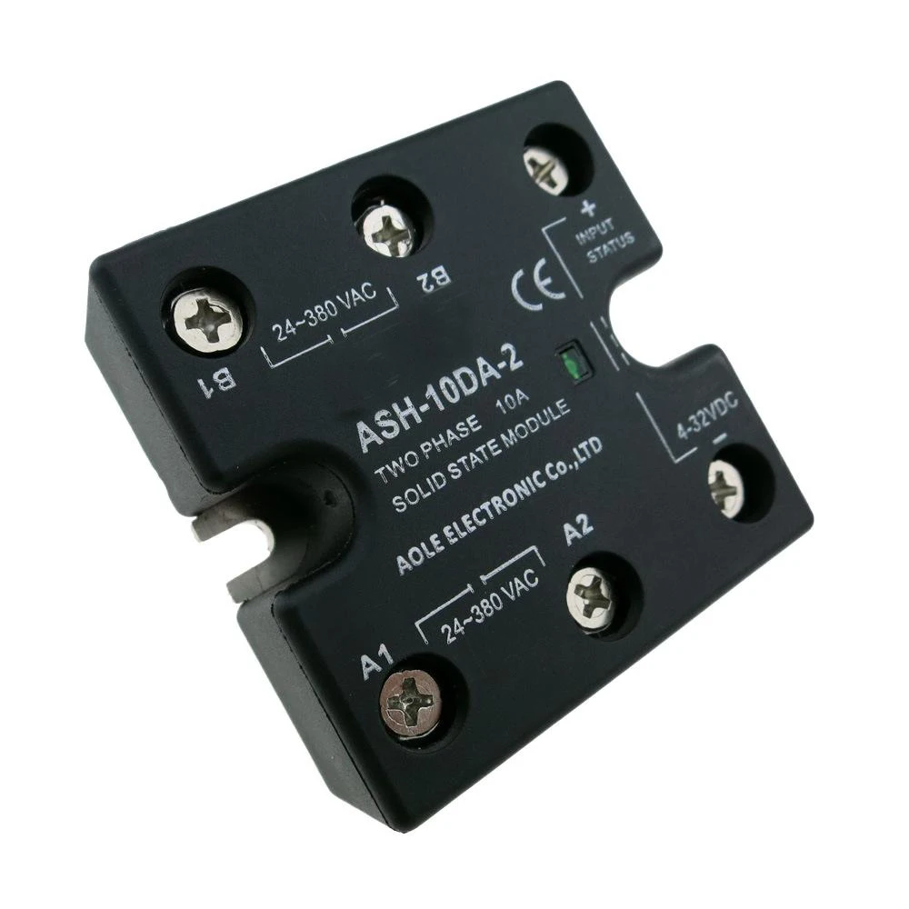 2-phase 2 Channel DC Solid State Relay ASH-10DA-2 Contactless Solid State Relay with Led Indicator Light