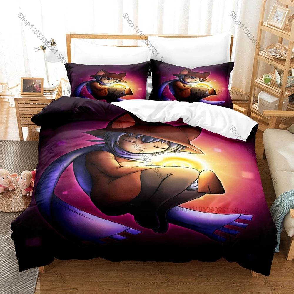 Game Oneshot Niko Bedding Set 3 Piece Cute Cat Character Duvet Cover Set Bed Linen For Kids Teens Otaku Room