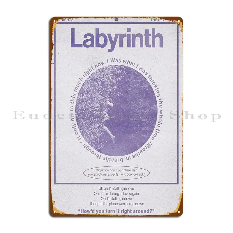 Labyrinth Metal Signs Iron Garage Party Garage Designing Tin Sign Poster