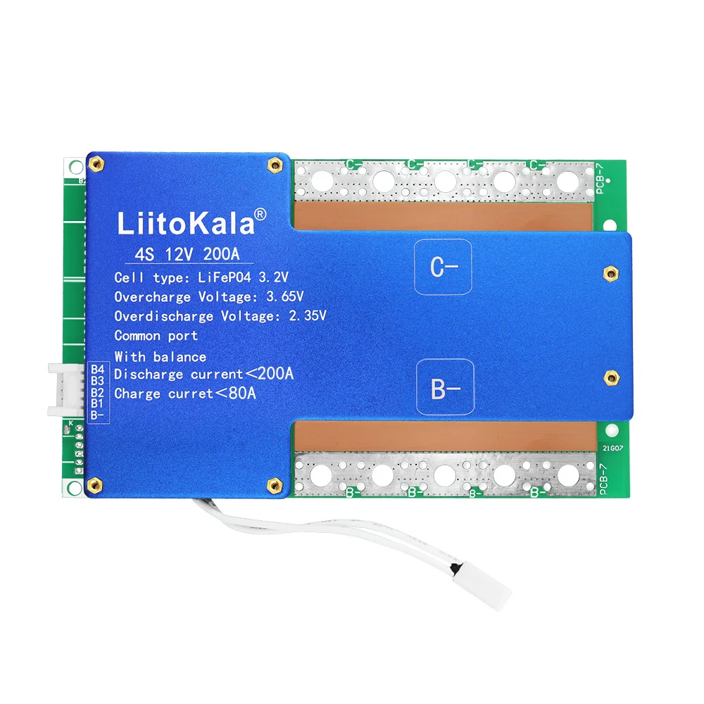 LiitoKala 4S-12V200A-BMS LiFePo4 Lithium Iron Phosphate Battery Protection Circuit Board With Balanced Charging