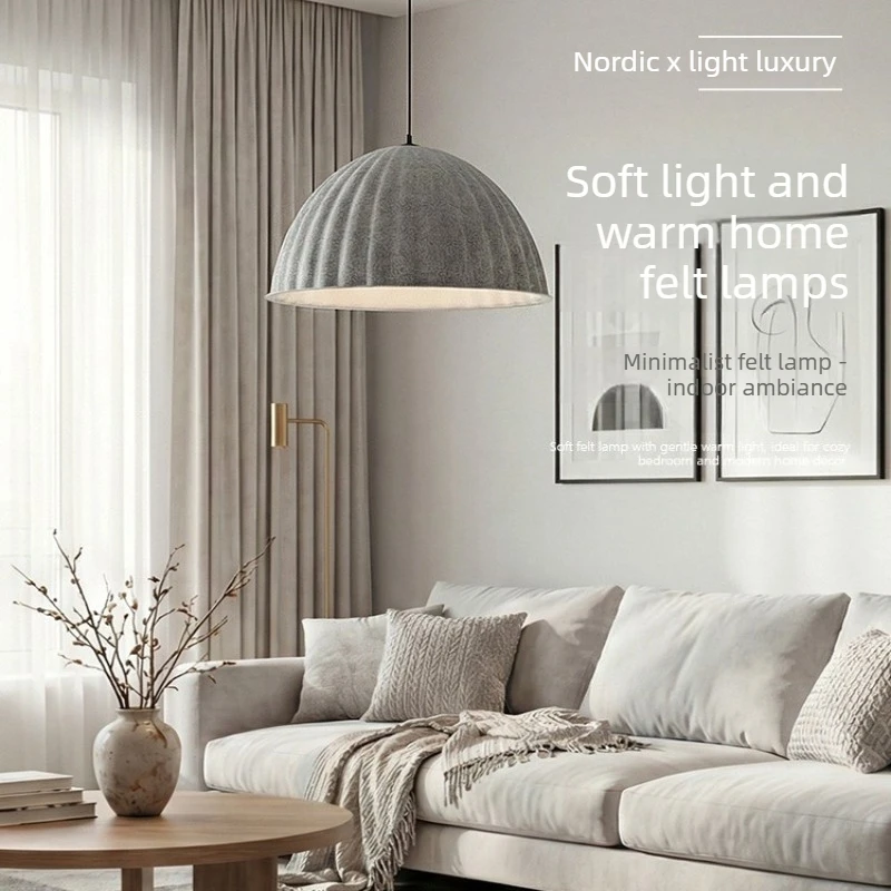 Sound-Absorbing Felt Chandelier Nordic Living Room Bedroom Study Pendant Lights Hanging Lamp Modern Style Home Decoration Led