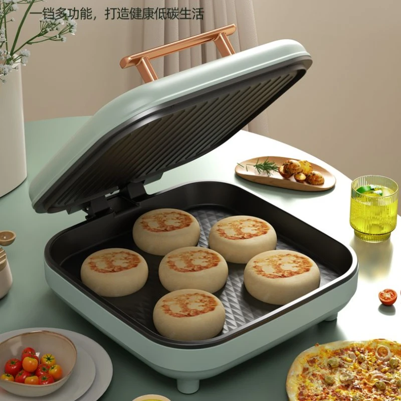 مقلاة الكيك الكهربائية المنزلية المطبخ فطيرة عموم كعكة كهربائية كشك على الوجهين التدفئة آلة فطيرة جديدة غير عصا 220 فولت