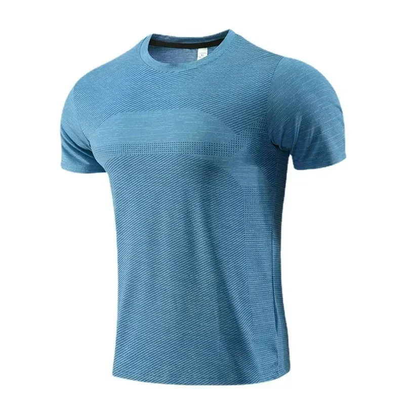 Lemon-T-shirt de sport à manches courtes pour homme, maillot de gym, chemise de fitness, t-shirt d'entraînement, t-shirt de course respirant, séchage rapide