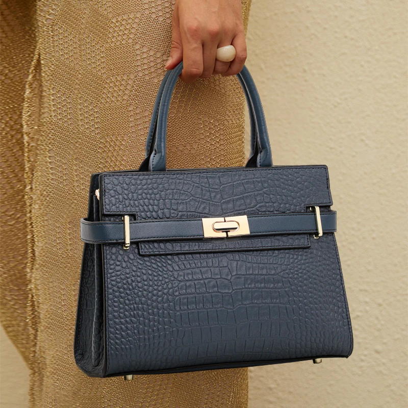 حقيبة نسائية من جلد البقر الأصلي - هدية للأم، راقية، أنيقة ومتعددة الاستخدامات، حقيبة كيلي بتصميم جديد مع حقيبة يد وكروس