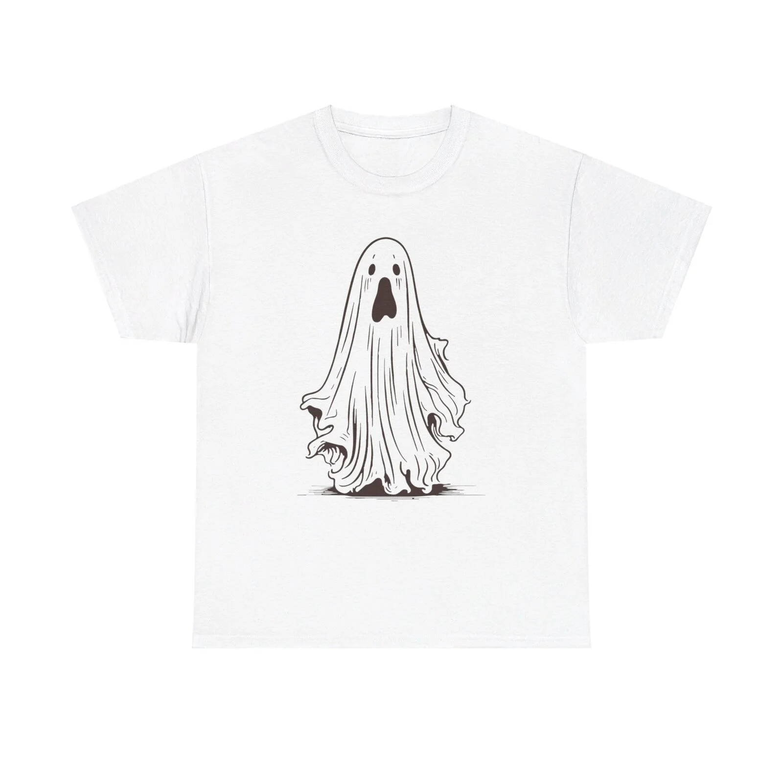 Creepy Ghost Graphic T-Shirt - haunting apparition ghoul dark eerie halloween