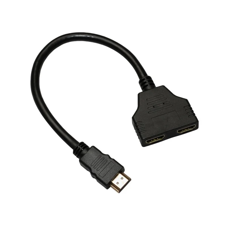 HDMI-compatible Splitter Adapter Converter Male To Female HDMI-compatible 1to 2 Split Double Signal Adapter Convert Cable