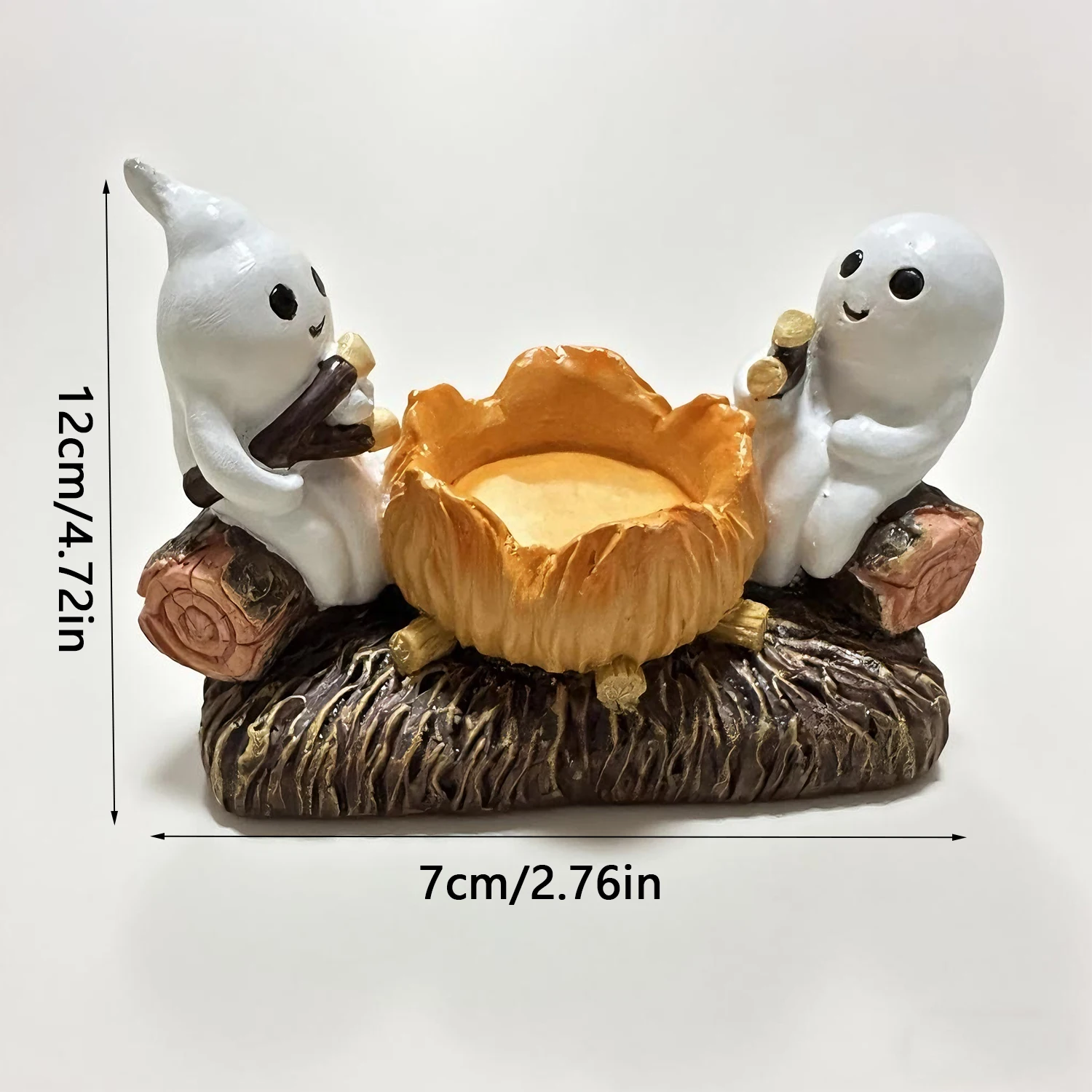 Ghost Candle Holder Without Candles, Decorative Metal Stand, Halloween Home Decoration, Unique Ghost Design, Perfect for Spooky