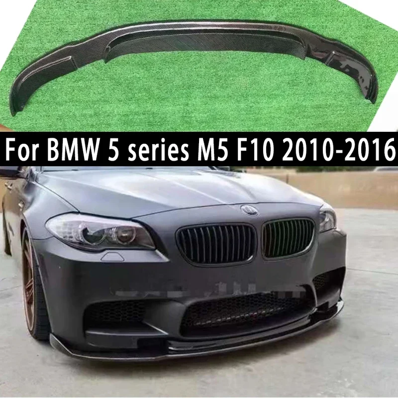 For BMW 5 Series M5 F10 2010-2016 carbon fiber car front bumper lip front lip diffuser front chin spoiler HM style body kit