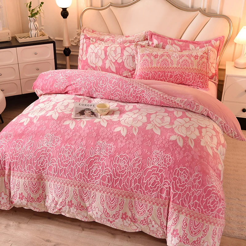 

Осень и зима, новый молочный бархат, одиночный пододеяльник, высокий вес, утолщенный флисовый утолщенный теплый пододеяльник 160x210, 220x240