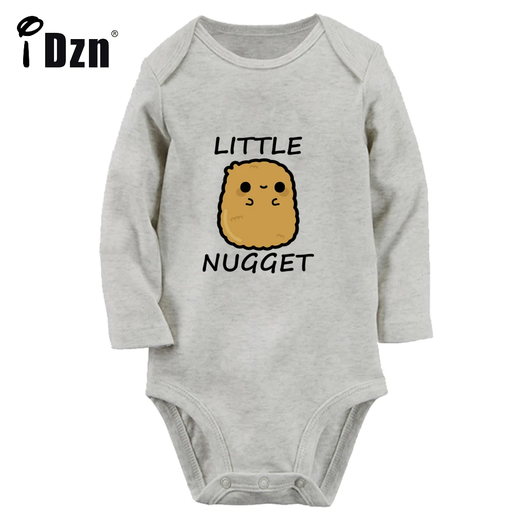 Locally Brewed Little Nugget Funny Printed Jumpsuit Cute Baby Boys Rompers Baby Girls Bodysuit Infant Long Sleeve Clothes